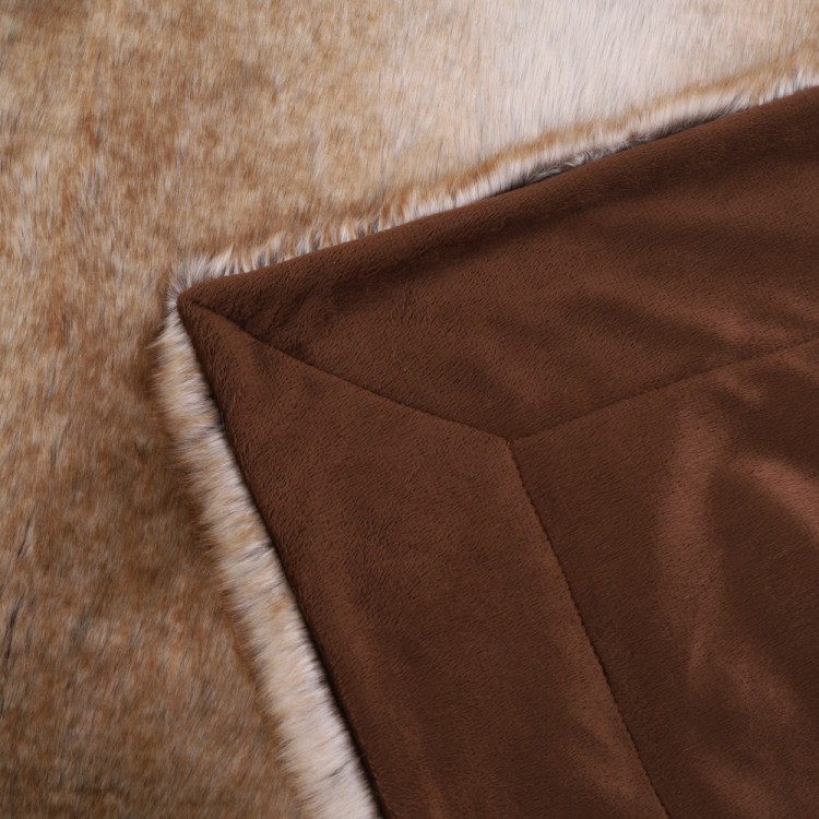 Luxury Fluffy Reversible Warm Printed Faux Fur Blanket