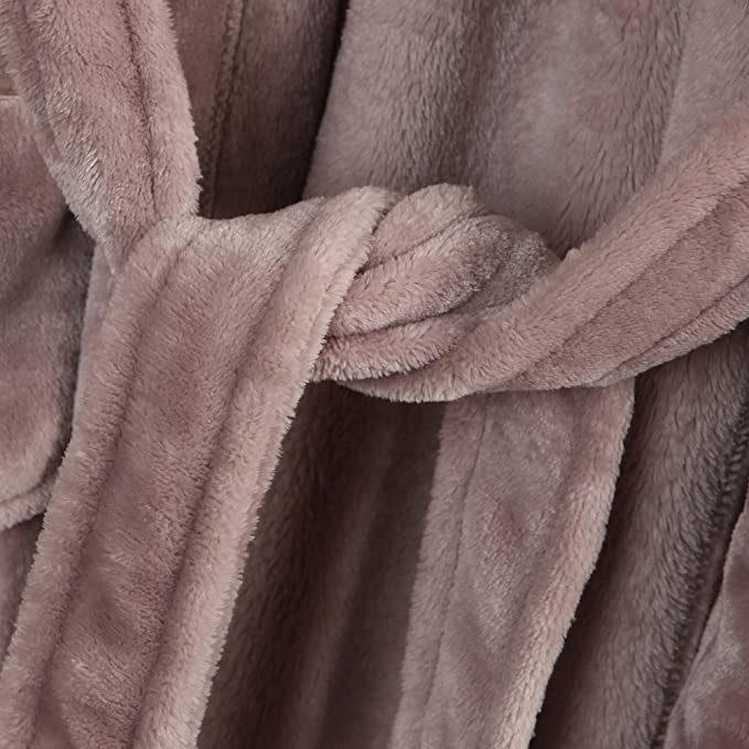 House Women's Plush Soft Warm Fleece Bathrobe Robe