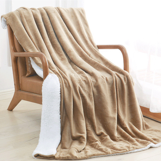 Flannel Sherpa Blanket Reversible Couch Sofa Bed Throw
