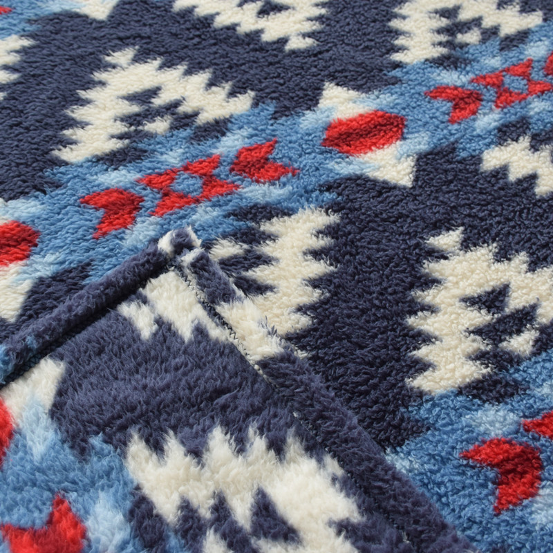 Customized Printed Shu Velveteen Sherpa Knitted Fleece Blanket