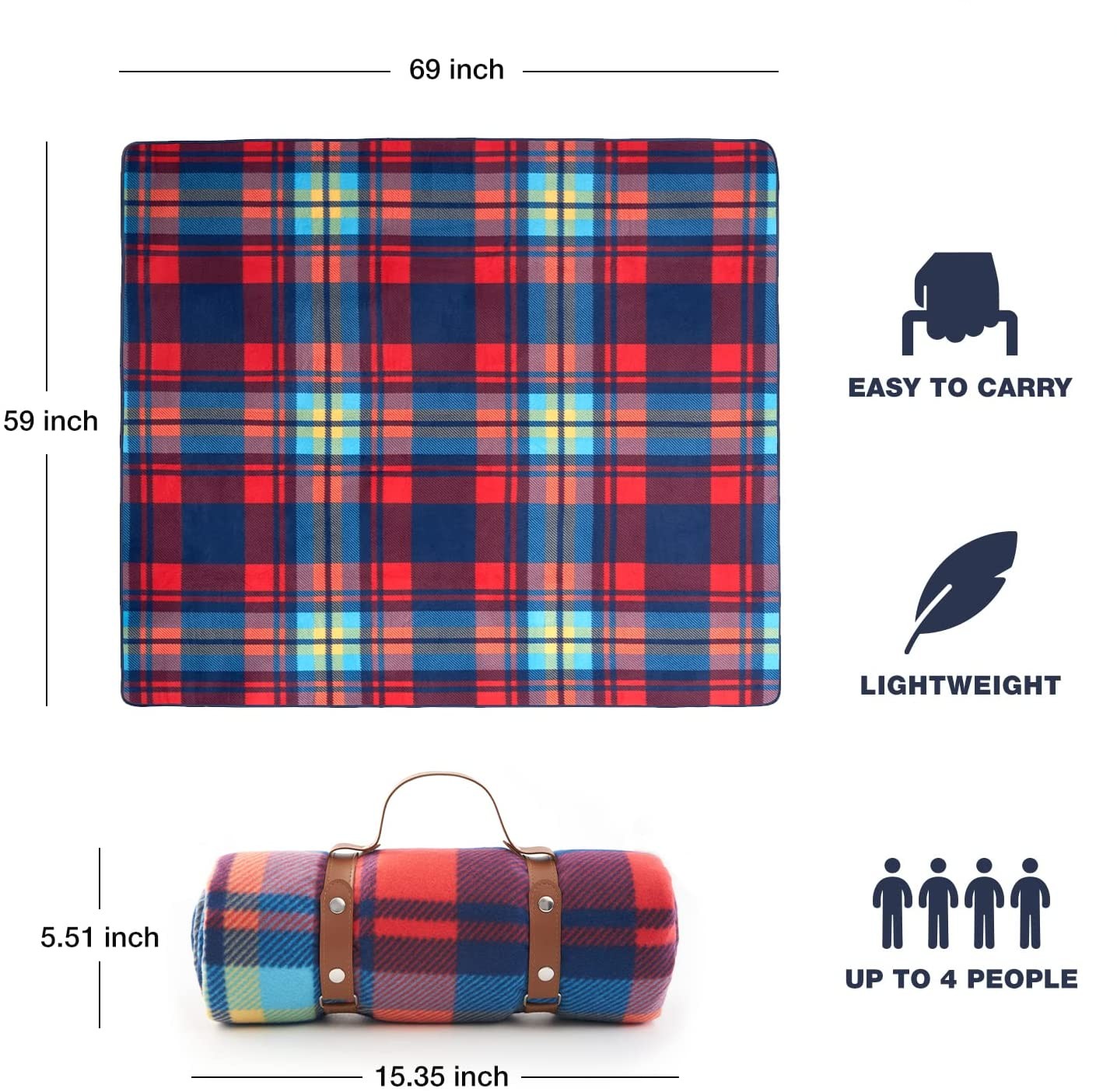 Foldable Waterproof Picnic Blanket  Mat for Outdoors